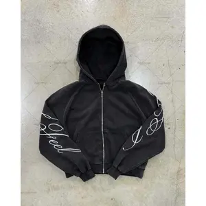 High Street Trendy Y2K Harajuku Streetwear Women Gothic Punk Retro Graphic Zipper Hoodie Men Hip-Hop Casual Oversized Sweatshirt Menswear Tops Can be used with raincoat