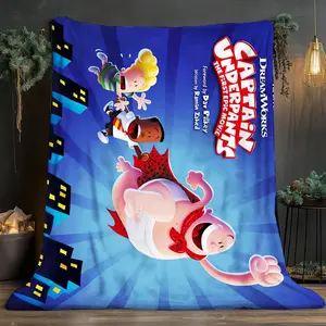 Captain Underpants Print Pattern Soft and comfortable home blankets, small throw blankets, nap blankets, perfect Christmas gifts for friends and besties. Super soft heat-pressed blankets. Y251218060