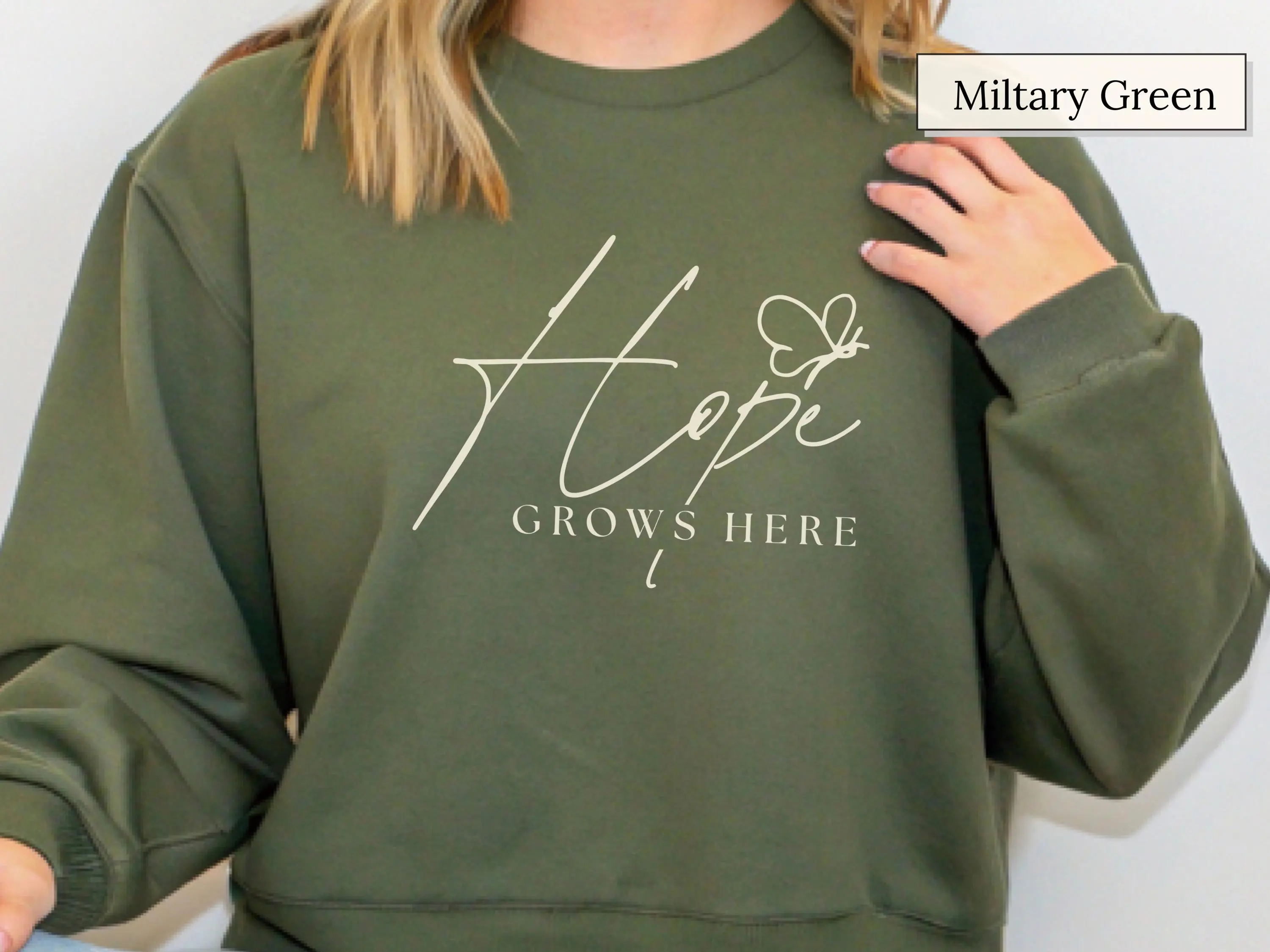Hope Grows Here IVF short-sleeve T-SHIRT Or Sweatshirt , Egg Retrieval & Transfer Day tee , Fertility Gift for IVF Mom, TTC Infertility Support Shirt