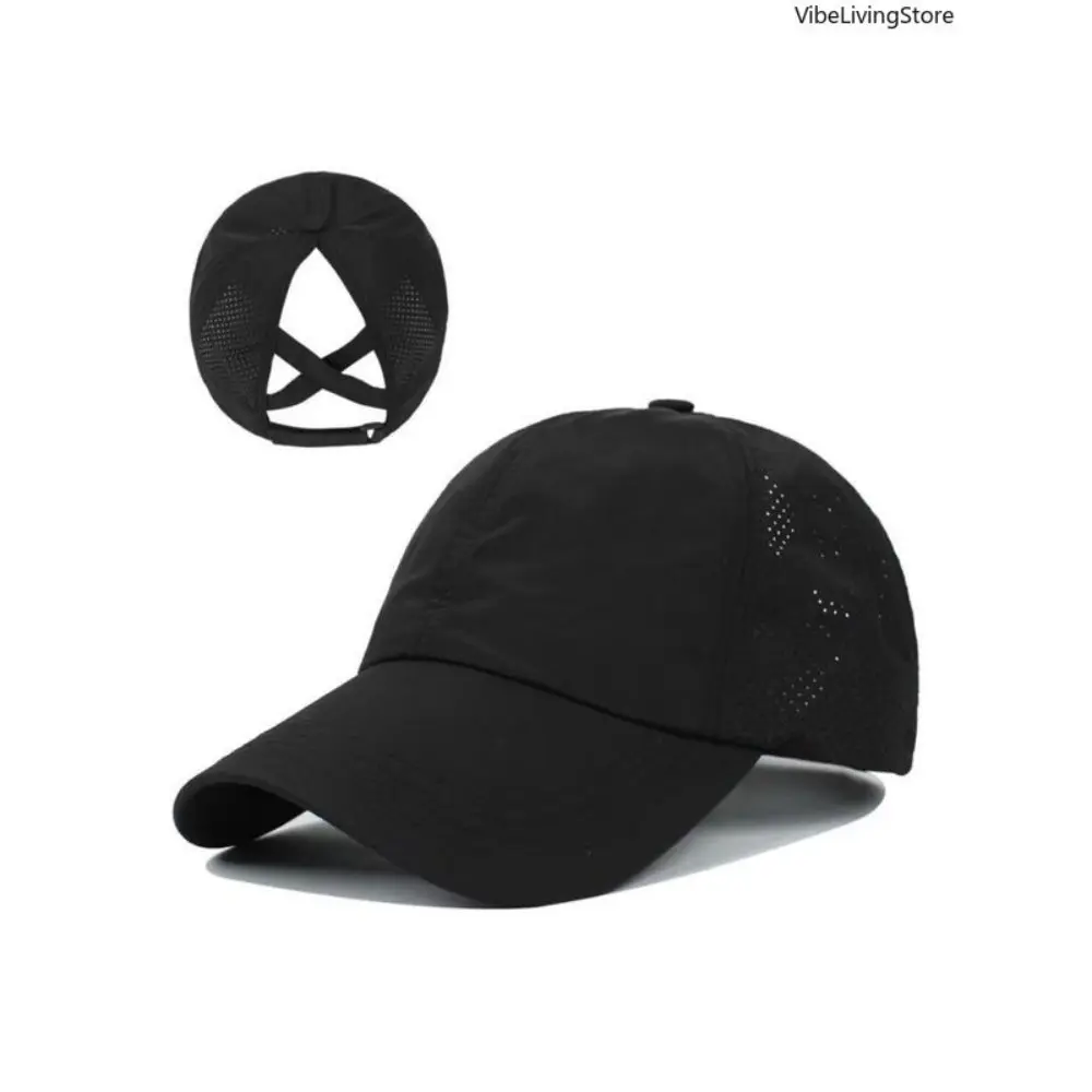Women's Fitted Stretch Snapback Athletic Hat - Plain Black Adjustable Minimalist Cap, Quick-Drying Luggage & Bag Accessory for Casual Sports, Daily Outdoor Use, 1 Size, Athletic Hats, One Size