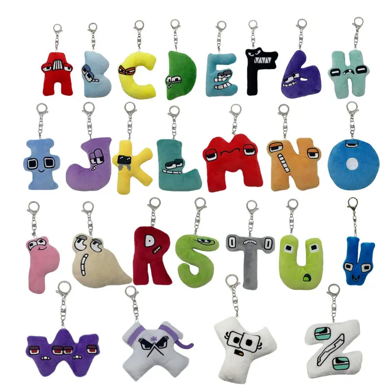 Alphabet Lore Plush Keychain, Unisex Cartoon Letter Stuffed Pendant, Kids Early Educational Toy, Bag Charm, Kids Learning Materials Gift