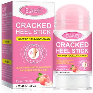 1 Count/2 Counts/3 Counts/4 Counts, ELAIMEI Peach Foot Care Stick 40g, Moisturizing Cream, Foot Care Product, Enriched With 60% Urea, Aloe Vera, Salicylic Acid, And Avocado Oil, Nourishes And Soothes Super Soft, Foot Moisturizer
