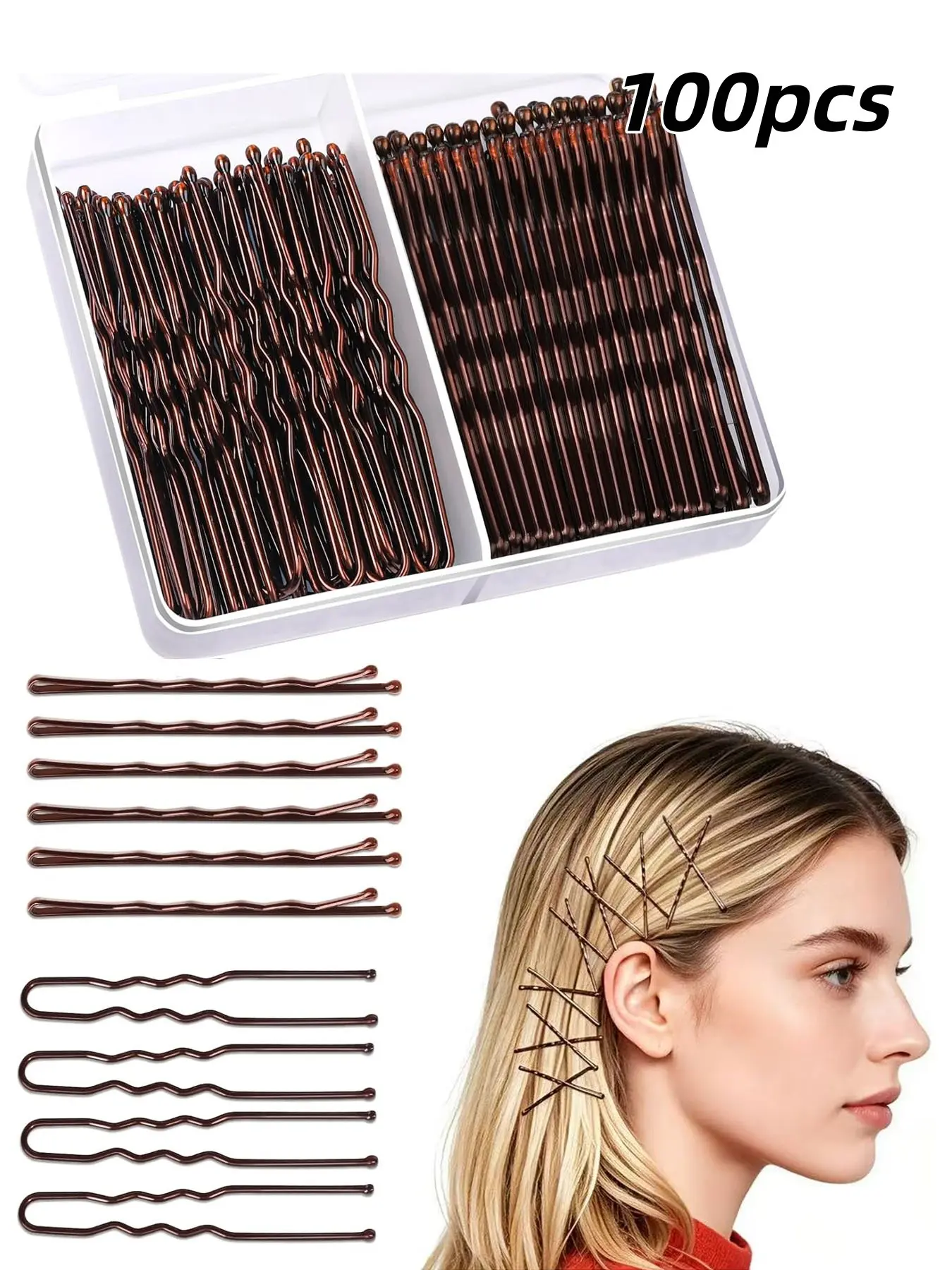 100pcs Bobby Pins Bobby Pins for Women, Hair Pins, 2inch Hair Accessories, Durable Bobby Pins for Daily Use, Perfect Gift Idea