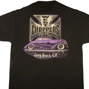 West Coast Choppers Long Beach California 2000's T-Shirt, Women Men Lady Crewneck Casual Shortsleeve Cotton Menswear Top, Gift For Her For Him