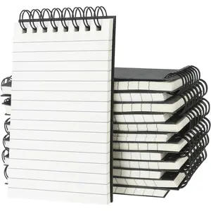 12 Pack Pocket Notebooks, 3x5 inch Small Notepads, Mini Spiral Notebook, Little Pocket Size, Lined College Ruled Paper, Memo Note Pads for Home, Office, School, Travel (Black)