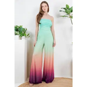 OFF SHOULDER OMBRE JUMPSUIT