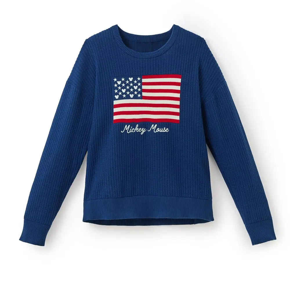 Disney Store Mickey Mouse Americana Pullover Sweater for Women