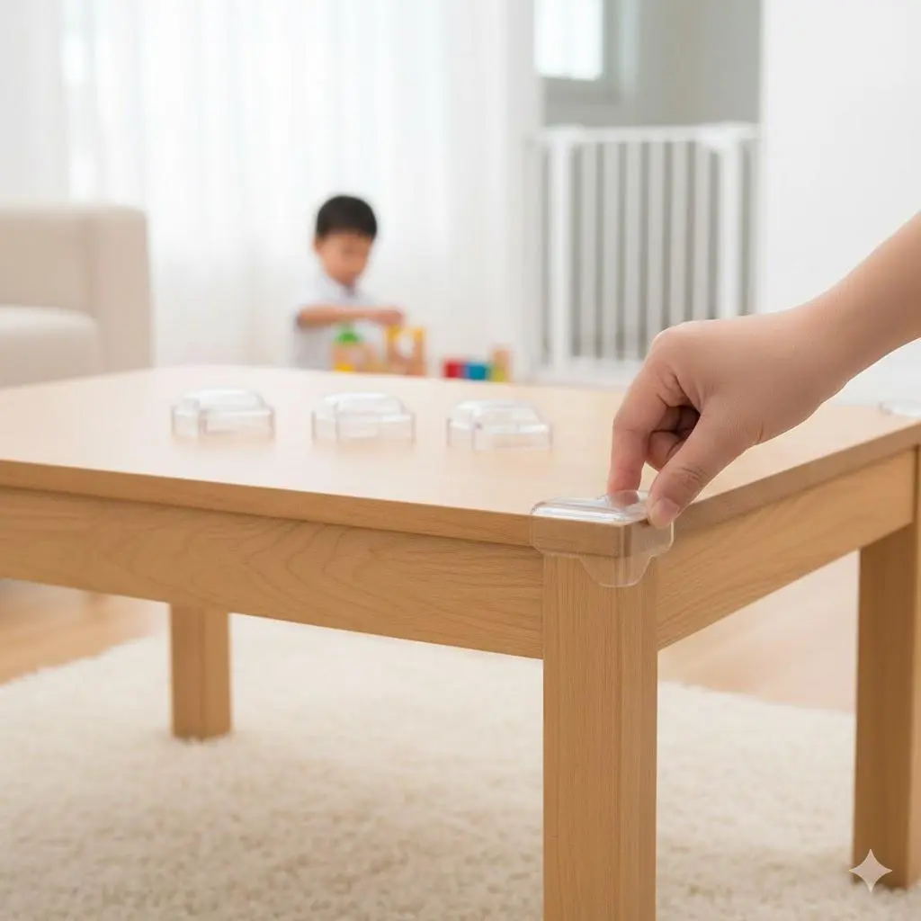 Soft Clear Corner Guards for Furniture - Non-Slip Edge Protectors, Universal Cushioning Pads for Sofa Table Cabinet, Round Design Prevents Bumps Scratches, Home Safety Anti-Collision Padding