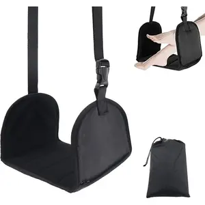 Adjustable airplane foot rest—ideal foot pad for office breaks and relaxation; travel accessory, under-desk hammock, comfortable hanging footrest.