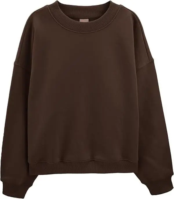 Women's 100% Cotton Sweaters Crewneck Pullover Long Sleeve