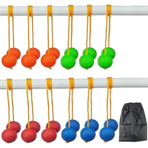 12 Pack Ladder Ball Replacement Balls with Storage Bag for Toss Match, Available in Red Blue Orange Green
