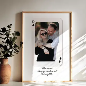 Personalized Playing Card Frame, Wedding or Valentine’s Day Gift, Custom Framed Art, Romantic Wall Decor, Gift for Couples, Personalized Gift, Living Room Wall Art, Valentine's Day Gift, Wedding Gift, Framed Wall Art, Framed Decor