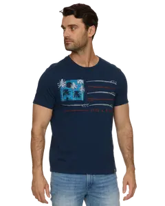 SURFBOARD FLAG SLUB TEE