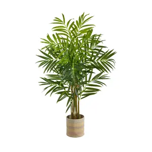 8' King Palm in Natural Cotton Multi Planter byNearly Natural