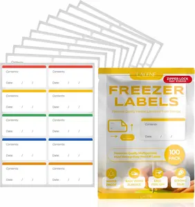 100 Easy Peel Freezer Labels – Color Coding Stickers for Frozen Food, Postage Meter Labels, Jar Labels That Leave No Sticky Residue.
