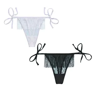 Spice Rack | Fringe Glam Fringe Thong / Black - White