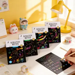 1pcs Scratch Art Bookmark Set, Scratch Art Set with 10 Colorful DIY Scratch Paper, DIY Scratch Off Bookmarks for Students, Creative Arts and Crafts Kit with Stylus, Perfect Children's Day gifts, children's toy gifts, Classroom Party Favors