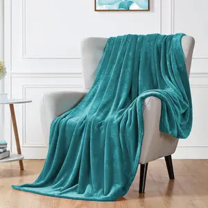 Fleece Plush Throw Fuzzy Lightweight (Twin Size 60x80 Teal) Super Microfiber Flannel Blankets for Couch, Bed, Sofa Ultra Luxurious Warm and for All Seasons