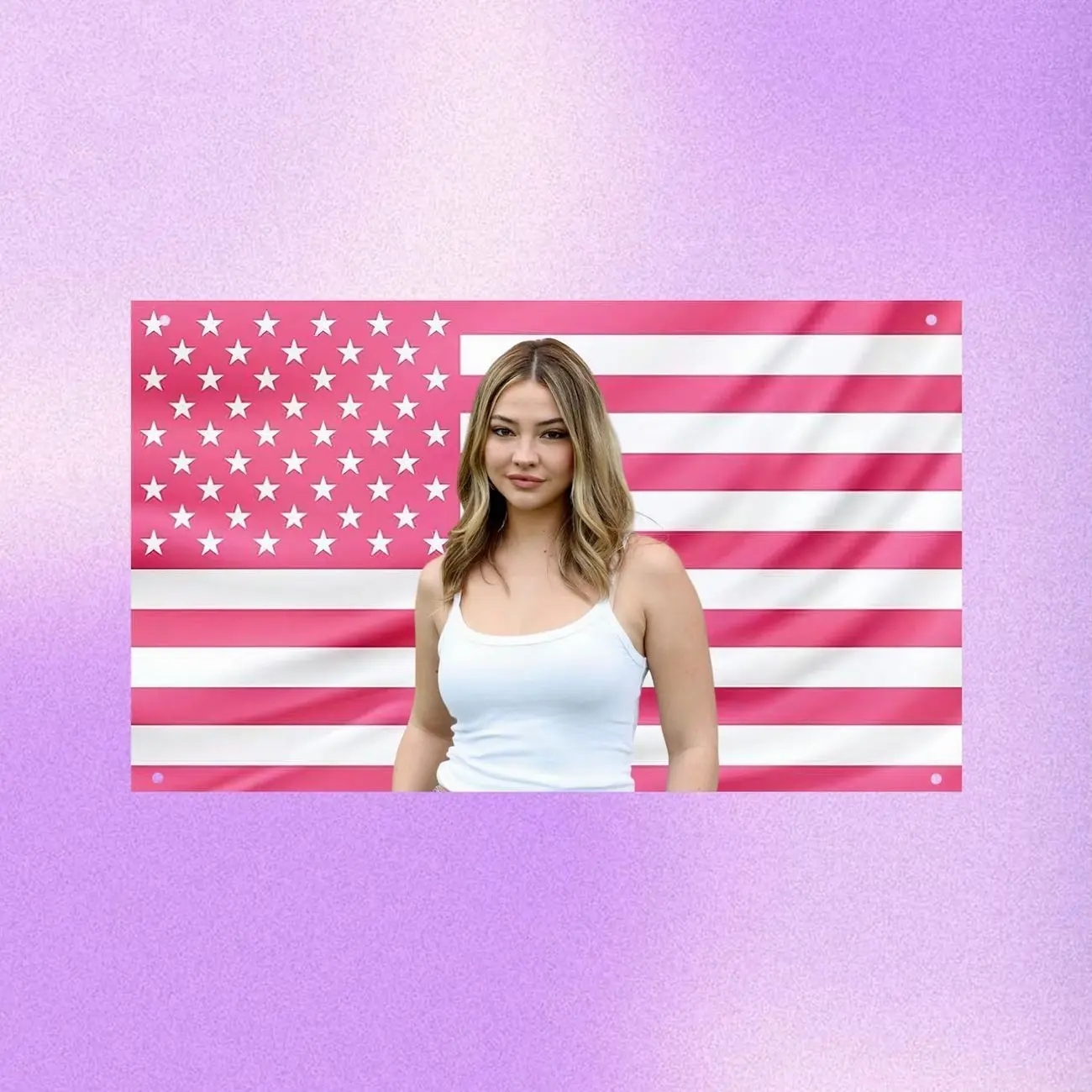 Madelyn Cline Pink US Wall Tapestry – Actress Flag, Outer Banks Room Decor