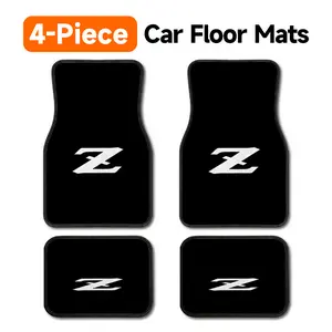 4-Piece MINI Cooper Car Floor Mats, Universal Fit All Weather Heavy Duty Automotive Floor Liners, Black Anti-Slip Stain Resistant Durable Carpets with White MINI Emblem Graphic, Easy to Clean Front & Rear Foot Mats for Most Cars, SUVs, Trucks & Sedan