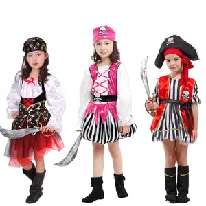 Girls Pirate Role Play Costume Set, Caribbean Style Performance, No Props Included, Perfect for Holiday Shows & Parties