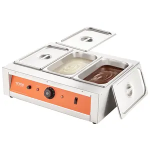 VEVOR Chocolate Tempering Machine, 26.5 Lbs 3 Tanks Chocolate Melting Pot TEMP Control 86~185°F, 1500W Stainless Steel Electric Commercial Food Warmer For Chocolate/Milk/Cream Melting and Heating
