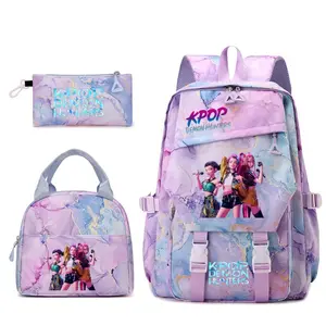2026 New Backpack solid color women's backpack&lunch bag witch group star printzipper closure Trendy backpack fashionableand versatile casual trend suitable forstudents going to school, campus, travelingwomen's backpack 3-piece