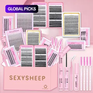 Mixed Length False Eyelash Kit, False Eyelashes Kit, Individual Eyelash Kit, Natural Look Eyelash Extension, Eyelash Glue Extension, Makeup Set, Cosmetic Product for Women & Girls #TOP PICKS