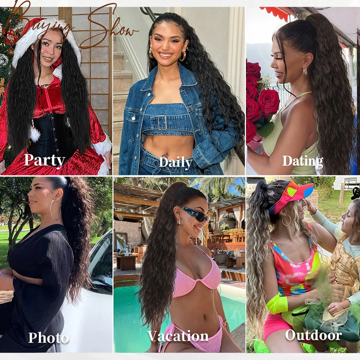 【Flash Sale】HMD Claw Long Wavy Ponytail Extension Black Brown 18/22/26/30" Curly Pony Tail Clip in Hair Extensions for Women fluffy Natural Looking Synthetic Hairpiece for Daily Use 【Flash Sale】HMD Claw Long Wavy Ponytail Extension Black Brown 18/22/26/30" Curly Pony Tail Clip in Hair Extensions for Women fluffy Natural Looking Synthetic Hairpiece for Daily Use