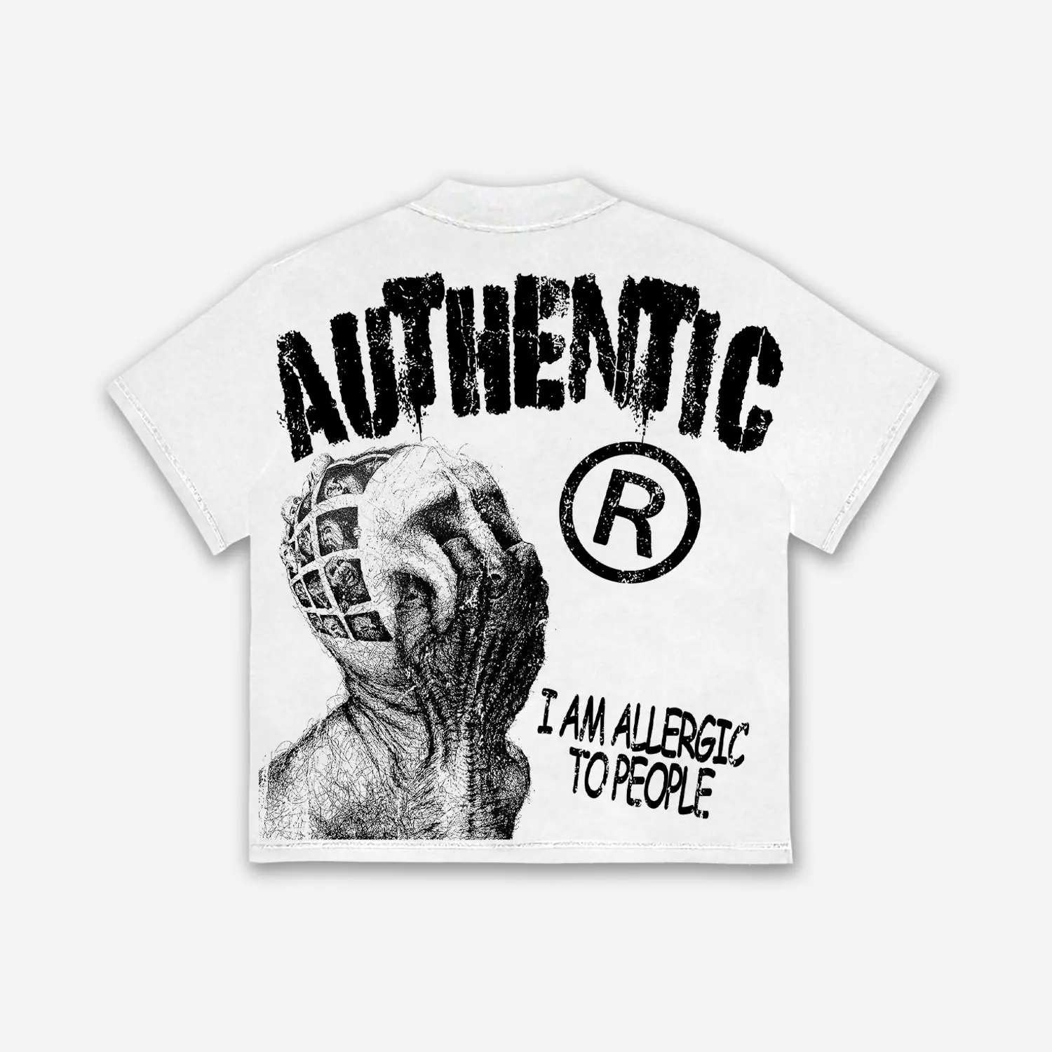 Sopula Studio Men's Vintage I Am Allergic To People Graphics Print Cotton T-shirt