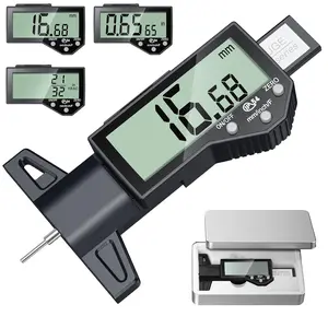 Tire Tread Depth Gauge & Brake Lining Gauge Set, Digital Tire Depth Gauge with Large LCD Display and in, MM, F Conversion, for Tread Depth, Brake Shoe and Pad Wear
