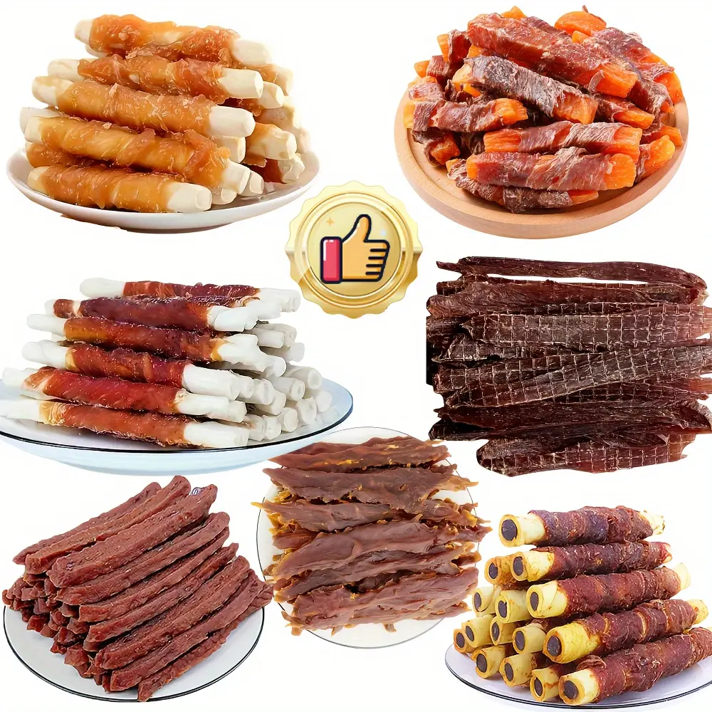 Dog Chews Mixed Flavor Treats (14.11oz/400g) - Creamy Milk Sticks, Chicken Sticks, Duck Jerky, High Protein Treats, Low Fat Snacks, Balanced Diet Support, Digestive Ease, Dental Plaque Control, All Sizes Training Aid