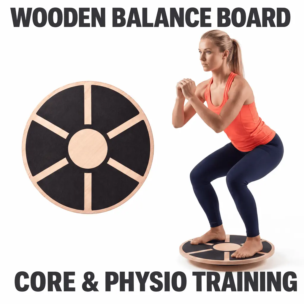 Wooden Multifunctional Exercise Board - 15.75in Portable Wobble Board Trainer, 360° Rotation Non-Slip Training Equipment for Core Workout, Home Gym Work Out Equipment, Home Training Equipment, Work Out Equipment For Home Gym