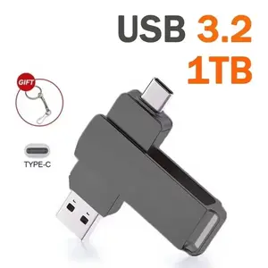 16TB USB 3.2 Flash Drive 520MB/s High Speed 2in1 TypeC OTG Pen Drive Waterproof Large Storage for Phone Computer PC Data Storage