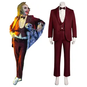 Beetlejuice Betelgeuse Halloween Red Cosplay Costume