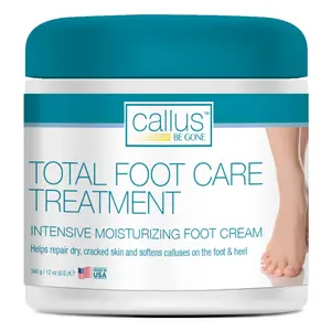Dermactin Callus Be Gone Total Foot Care Cream 12 Ounces - Intensive Moisturizing for Dry Cracked Skin Softens Calluses Non-Greasy Fast-Absorbing Formula