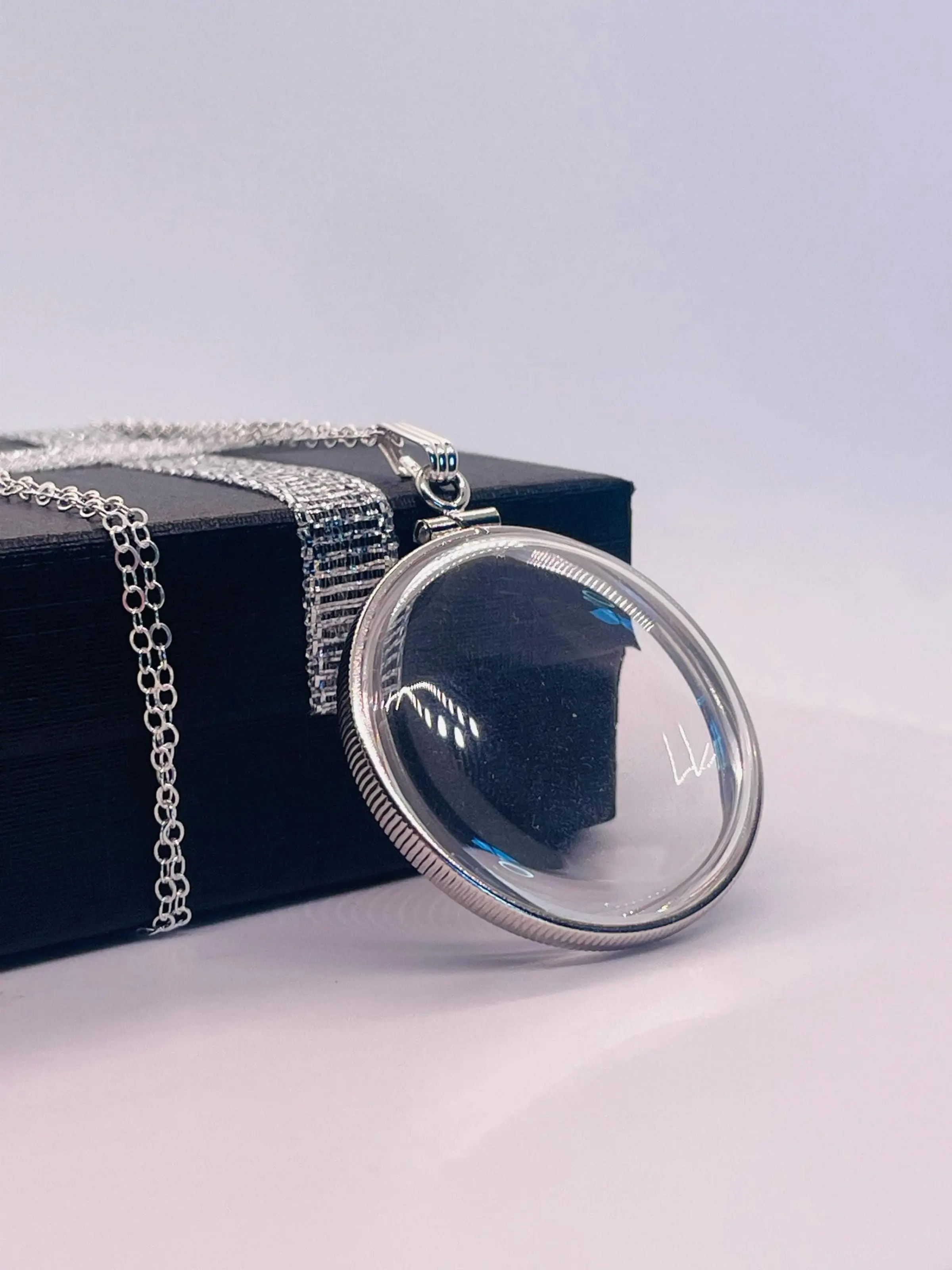 Empty customizable 34 mm handmade sterling silver shaker locket necklace w/ free screwdriver waiting for your little treasures