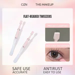 Professional False Eyelash Extension Tweezers, Anti-Stick Lash Clips, Multi-Use Non-Sticky Clamp, Single Item Pack, Eyelash Tools, No Battery Included
