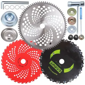9" x 36 Teeth Carbide Tipped Blades 9" x 20T Tooth,10" x 80T Brush Trimmer Blades with Adapter Kit,Stainless Trimmer Head Compatible with, Trimmer