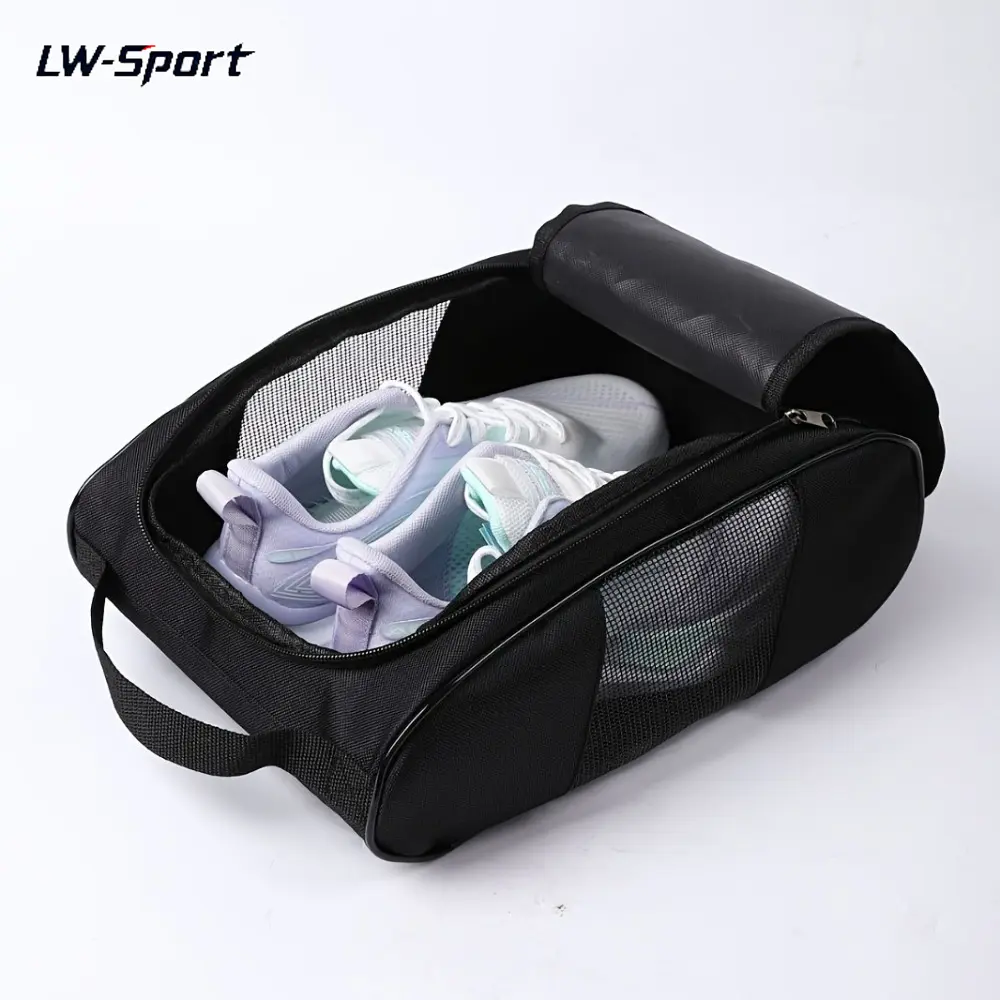 Breathable Mesh Travel Shoe Bag with Zipper & Handle, Resistant Durable Sports Sneaker Storage Pouch, Portable Gym Shoe Organizer Tote for Workout Travel Luggage Outdoor Business Trip