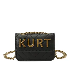 Mini Purse - Red with Gold Logo - Compact Wallet for Women