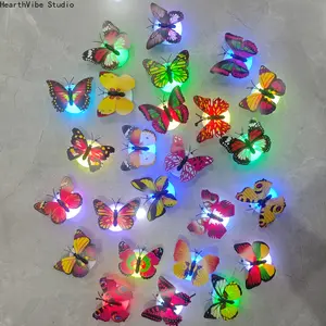 10-Piece LED Butterfly Decorative Night Light Set – 3D Butterfly Wall Stickers & Lights – Colorful Butterfly Wall Decals – Ideal for Bedrooms, Parties, Weddings, Living Rooms, "Magic Forest" Decor, Holidays, and Christmas Celebrations,summervibes