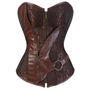 Milalee Gothic Victorian Punk Overbust Corset for Women Retro Slim-Fit Bustier Ideal for Stage Shows Costume Events 5829
