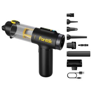 【Christmas Gift】Fanttik Slim V10 Mix Cordless Car Vacuum, 4 in 1 Handheld Air Duster, Color Smart LED Display, 16kPa Suction Power, Cordless Portable Mini Keyboard Vacuum for Car, Office Desk TikTokShopHolidayHaul