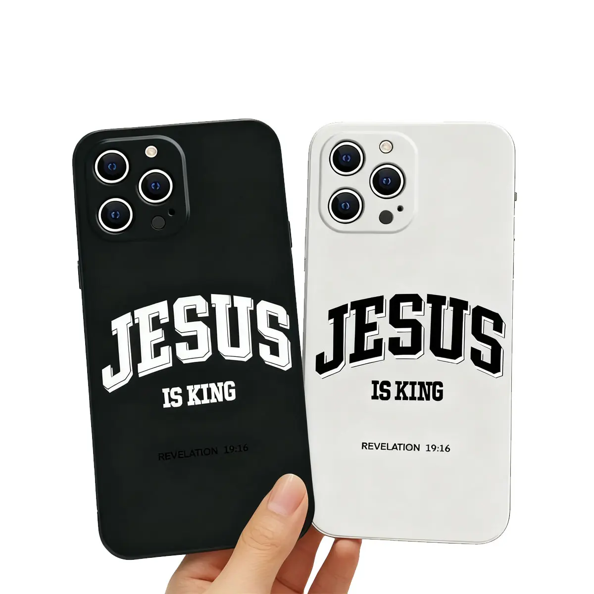 "Jesus is King" Trendy Liquid Silicone Cellphone Case - Shockproof, Drop-Proof Soft TPU Casing, Protective Accessory Gift for iPhone 11-17 Devices