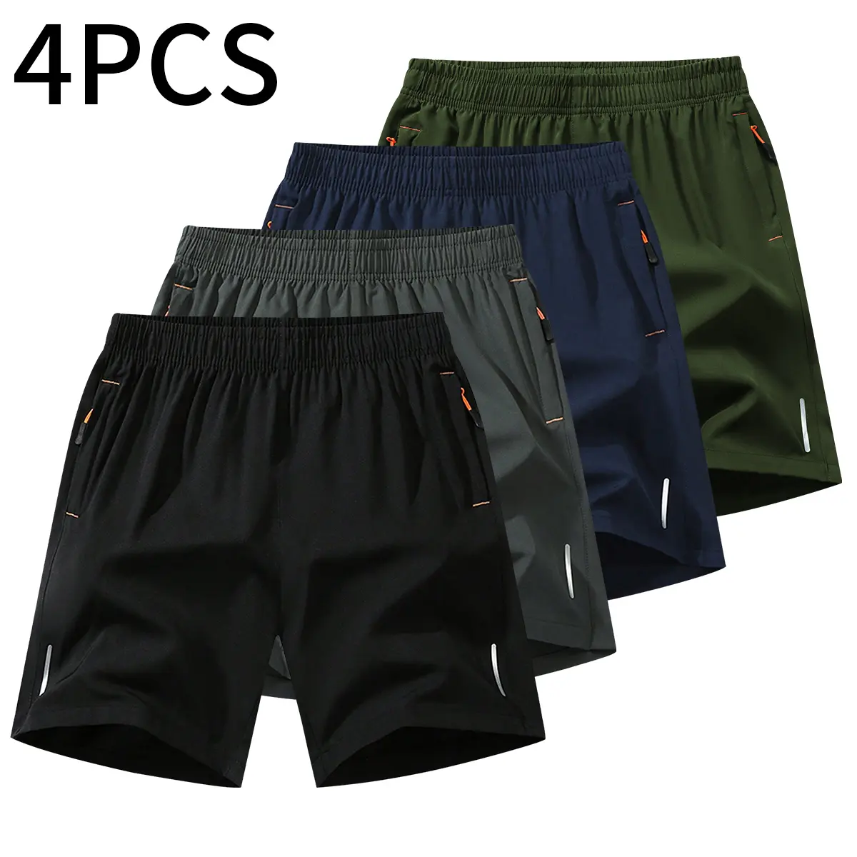 Black + Dark Gray + Navy Blue + Army Green