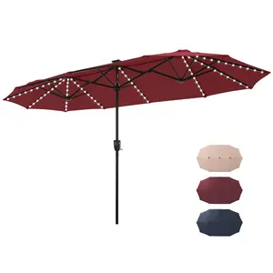 [LIVE] Sophia&William Patio Umbrella Double-Sided Outdoor Market Extra Large Umbrella with Crank Modern Led
