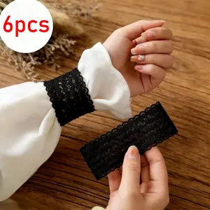 6pcs Anti-Slip Hem Fixing Straps - Sleeve Fixing Bundling Bands, Summer Wrist Lace Decorative Bands, Suitable for Trench Coats, Sweaters, Jackets, Shirts, Hoodies, Suits And Other Clothing Sleeve Tightening Bands, Comfortable And Non-Constricting
