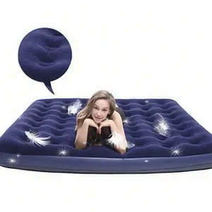 Twin Size Inflatable Air Mattress, Durable Wave Flocked Top Design, Ideal for Home, Camping & Guests, Supports Up to 500lbs