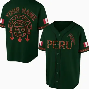 Custom Peru Baseball Jersey - Personalized 3D Inca Tribal Flag Shirt with Name